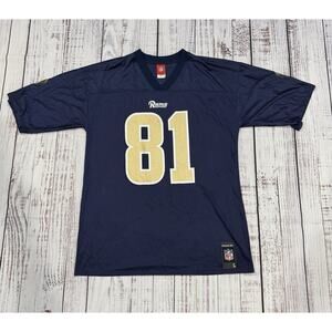 St. Louis Rams Torry Holt Jersey Men’s L Navy #81 Mesh Reebok NFL Retro VTG HTF